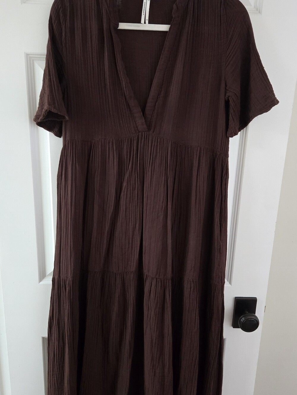 XS Anthropologie Brown Double Gauze Maxi Dress